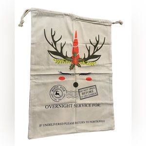 26”x 20” Drawstring Canvas Christmas Decor/Present Bag